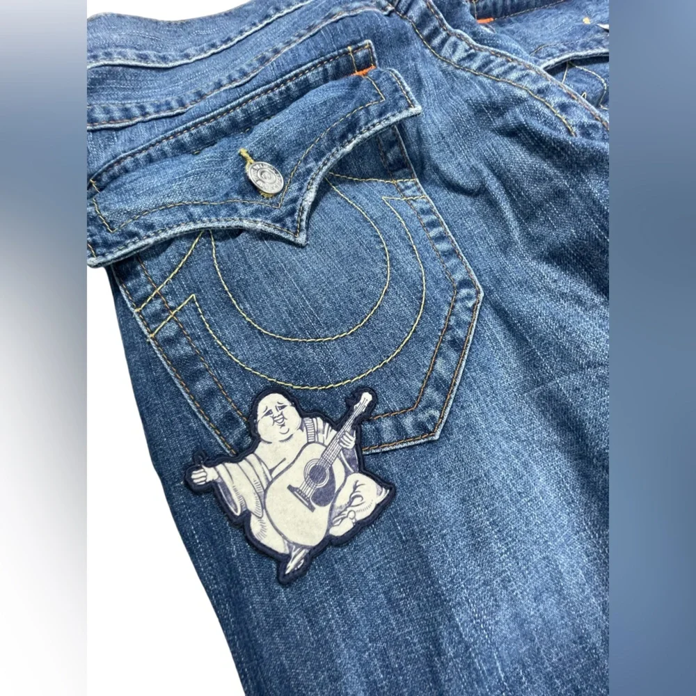 True Religion Straight Flap Patches Jeans Size 34 - Picture 14 of 16